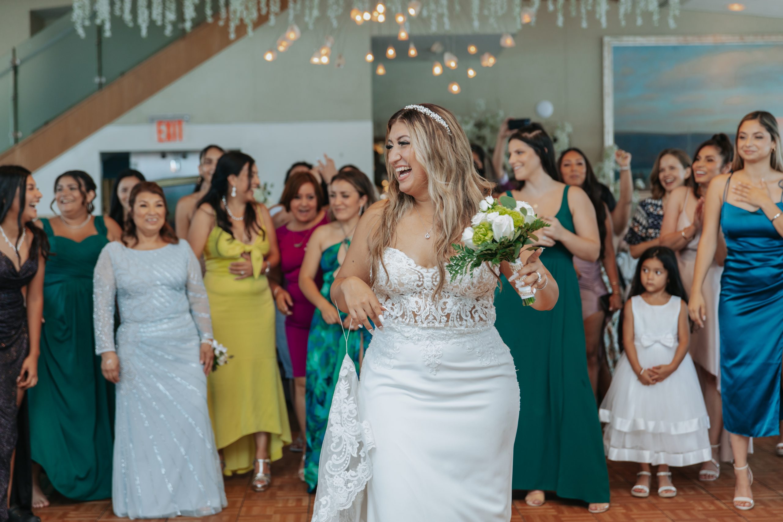 Wedding guests dancing at reception in NJ, filmed by Wow Wedding Film
